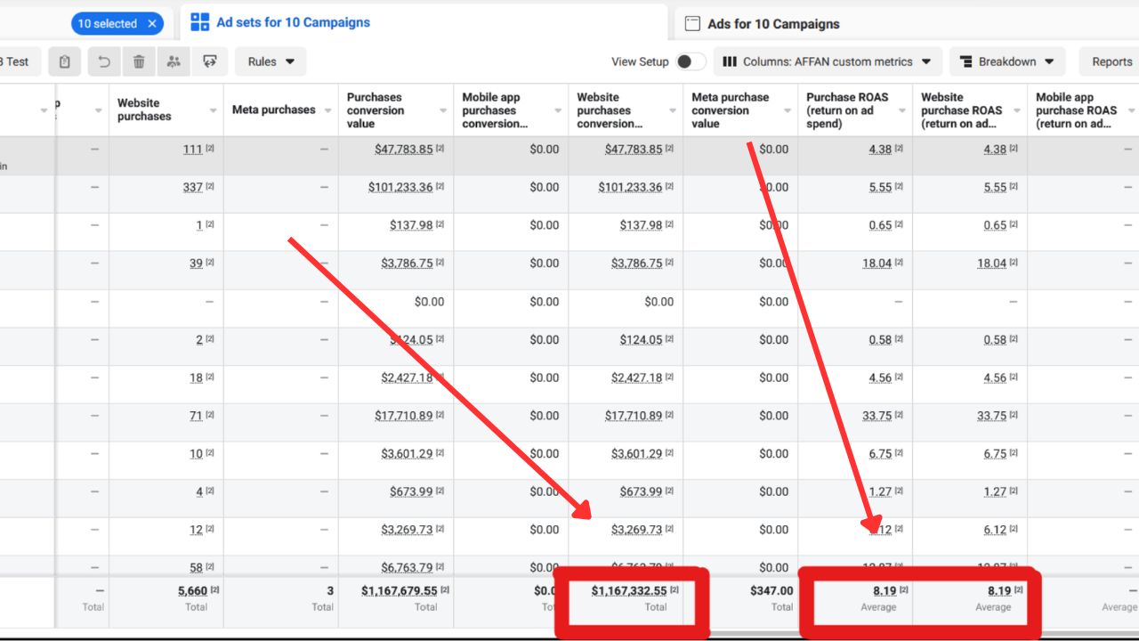 $1,167,332 revenue · 8.19x avg ROAS